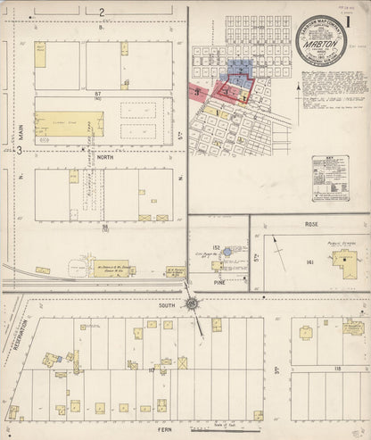 Sanborn Fire Insurance Map from Mabton, Yakima County, Washington (1910), Sheet #0001 - Complete Map Set gallery image, historic Sanborn map, vintage wall art, Washington Washington