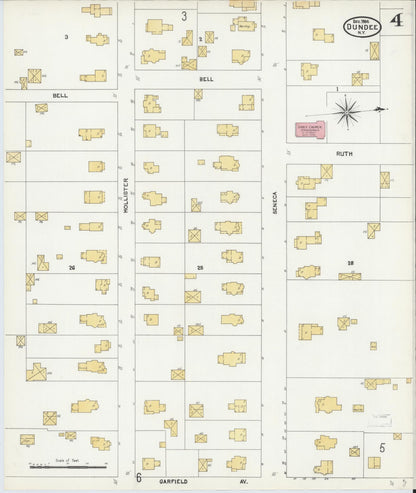 Sanborn Fire Insurance Map from Dundee, Yates County, New York (1904), Sheet #0004 - Historic Sanborn Fire Insurance Map Print, vintage old map wall art, antique decor, genealogy gift, New York New York map