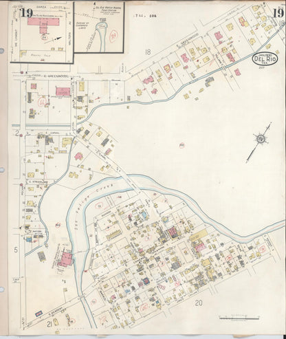 Sanborn Fire Insurance Map from Del Rio, Val Verde County, Texas (1948), Sheet #0019 - Historic Sanborn Fire Insurance Map Print, vintage old map wall art, antique decor, genealogy gift, Texas Texas map