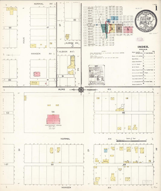 Sanborn Fire Insurance Map from Burley, Cassia County, Idaho. (1911) – Historic Sanborn Fire Insurance Map Print
