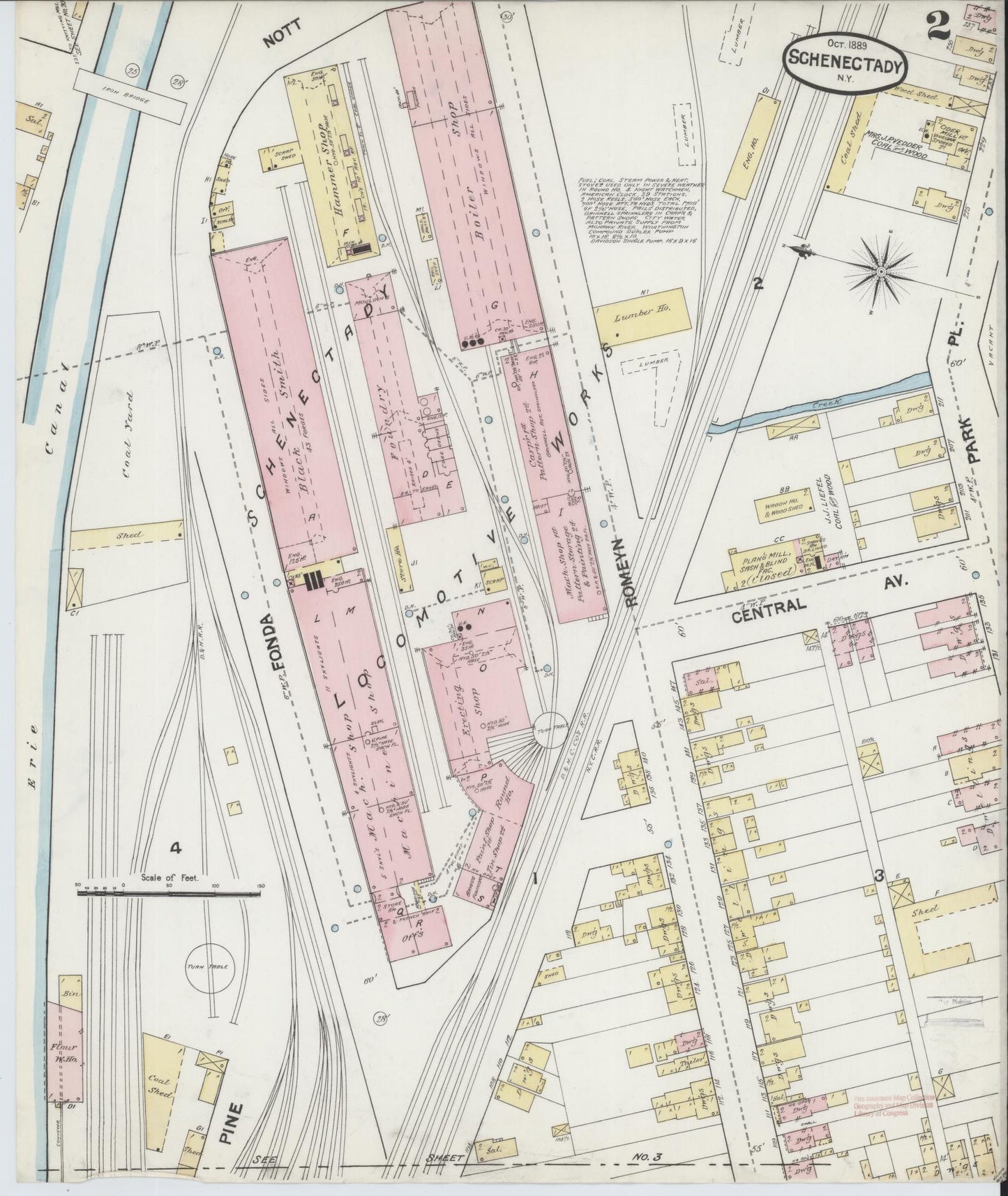 Sanborn Fire Insurance Map from Schenectady, Schenectady County, New York (1889), Sheet #0002 - Complete Map Set gallery image, historic Sanborn map, vintage wall art, New York New York