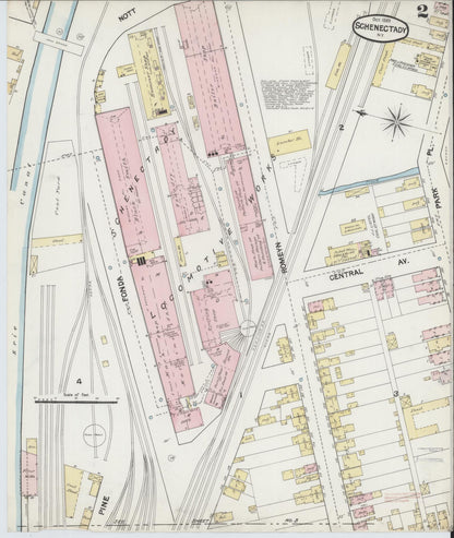 Sanborn Fire Insurance Map from Schenectady, Schenectady County, New York (1889), Sheet #0002 - Complete Map Set gallery image, historic Sanborn map, vintage wall art, New York New York