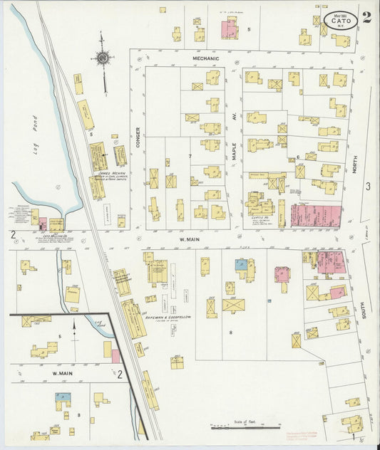Sanborn Fire Insurance Map from Cato, Cayuga County, New York (1911), Sheet #0002 - Historic Sanborn Fire Insurance Map Print, vintage old map wall art, antique decor, genealogy gift, New York New York map