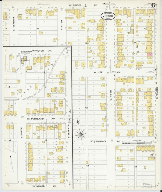 Sanborn Fire Insurance Map from Victor, Teller County, Colorado (1908), Sheet #0006 - Historic Sanborn Fire Insurance Map Print, vintage old map wall art, antique decor, genealogy gift, Colorado Colorado map