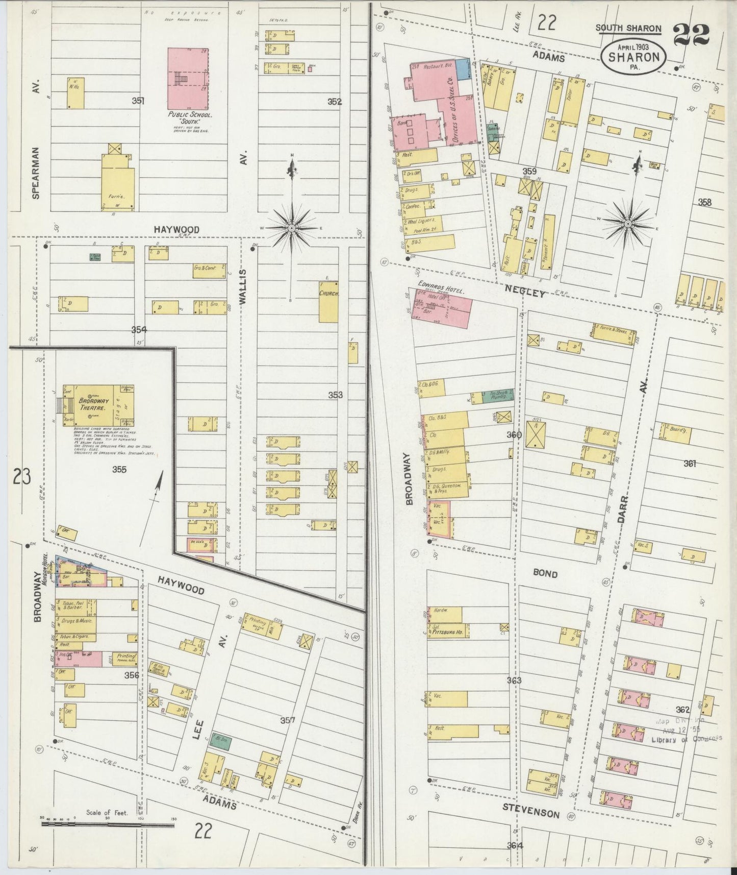 Sanborn Fire Insurance Map from Sharon, Mercer County, Pennsylvania. (1903), Sheet 22 – Historic Sanborn Fire Insurance Map Print