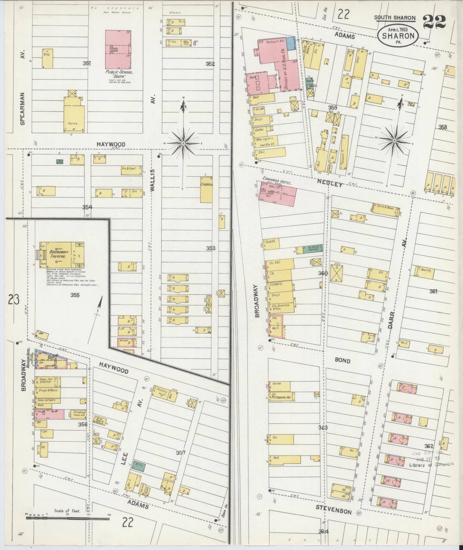 Sanborn Fire Insurance Map from Sharon, Mercer County, Pennsylvania. (1903), Sheet 22 – Historic Sanborn Fire Insurance Map Print