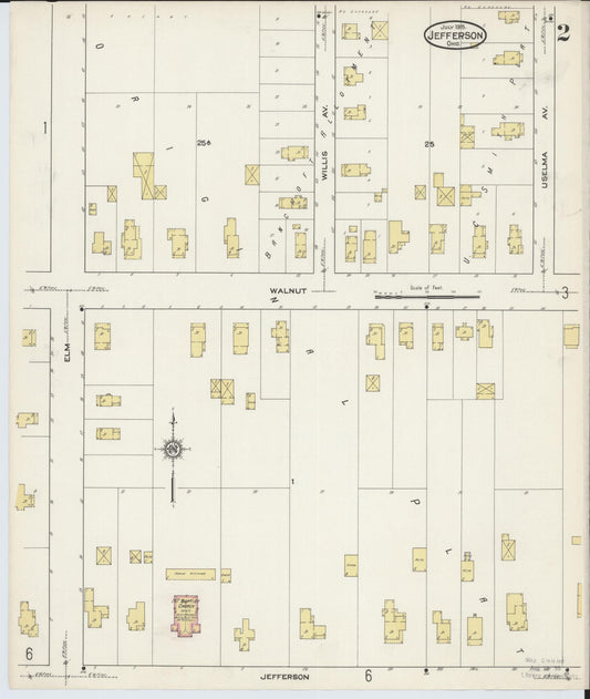 Sanborn Fire Insurance Map from Jefferson, Ashtabula County, Ohio (1915), Sheet #0002 - Historic Sanborn Fire Insurance Map Print, vintage old map wall art, antique decor, genealogy gift, Ohio Ohio map