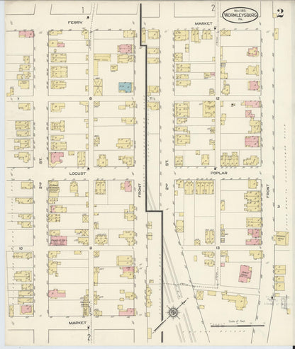 Sanborn Fire Insurance Map from Wormleysburg, Cumberland County, Pennsylvania (1913), Sheet #0002 - Complete Map Set gallery image, historic Sanborn map, vintage wall art, Pennsylvania Pennsylvania