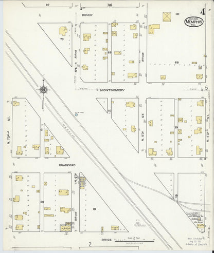 Sanborn Fire Insurance Map from Memphis, Hall County, Texas (1920), Sheet #0004 - Complete Map Set gallery image, historic Sanborn map, vintage wall art, Texas Texas