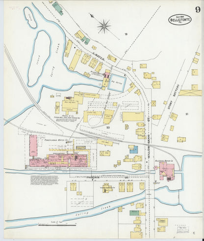 Sanborn Fire Insurance Map from Bellefonte, Centre County, Pennsylvania (1904), Sheet #0009 - Complete Map Set gallery image, historic Sanborn map, vintage wall art, Pennsylvania Pennsylvania