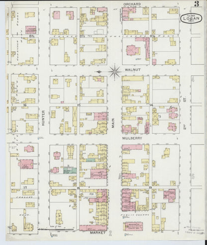 Sanborn Fire Insurance Map from Logan, Hocking County, Ohio (1893), Sheet #0003 - Historic Sanborn Fire Insurance Map Print, vintage old map wall art, antique decor, genealogy gift, Ohio Ohio map