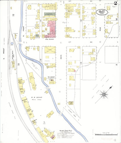 Sanborn Fire Insurance Map from Troy, Latab County, Idaho (1909), Sheet #0002 - Complete Map Set gallery image, historic Sanborn map, vintage wall art, Idaho Idaho