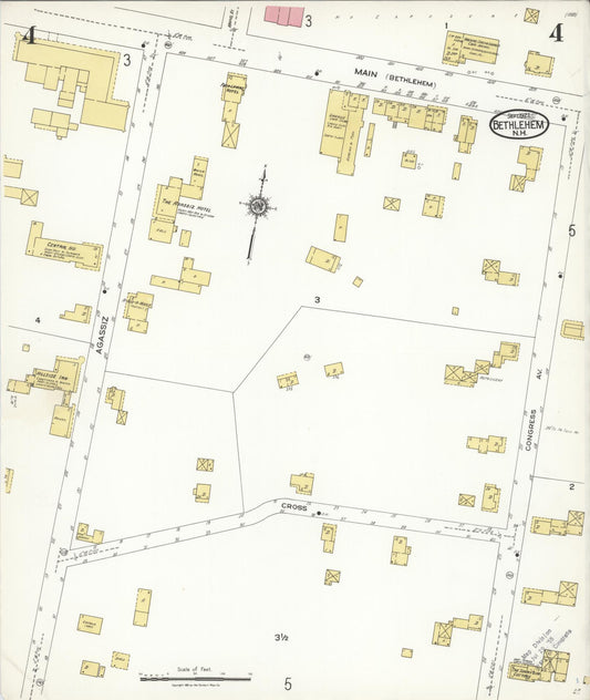 Sanborn Fire Insurance Map from Bethlehem, Grafton County, New Hampshire (1923), Sheet #0004 - Historic Sanborn Fire Insurance Map Print, vintage old map wall art, antique decor, genealogy gift, New Hampshire New Hampshire map