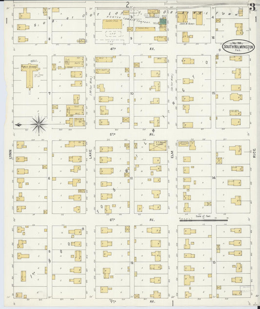 Sanborn Fire Insurance Map from South Wilmington, Grundy County, Illinois (1904), Sheet #0003 - Historic Sanborn Fire Insurance Map Print, vintage old map wall art, antique decor, genealogy gift, Illinois Illinois map