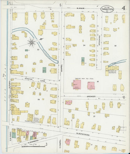 Sanborn Fire Insurance Map from Canastota, Madison County, New York (1906), Sheet #0004 - Complete Map Set gallery image, historic Sanborn map, vintage wall art, New York New York