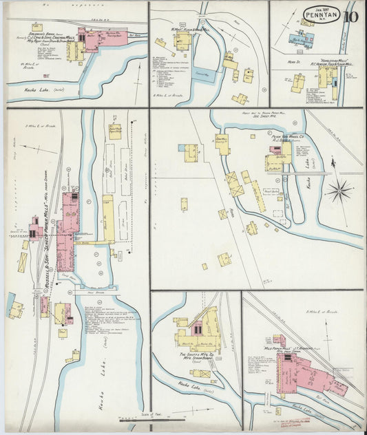 Sanborn Fire Insurance Map from Penn Yan, Yates County, New York (1897), Sheet #0010 - Historic Sanborn Fire Insurance Map Print, vintage old map wall art, antique decor, genealogy gift, New York New York map