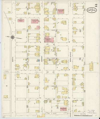 Sanborn Fire Insurance Map from Port Royal, Juniata County, Pennsylvania (1911), Sheet #0002 - Historic Sanborn Fire Insurance Map Print, vintage old map wall art, antique decor, genealogy gift, Pennsylvania Pennsylvania map