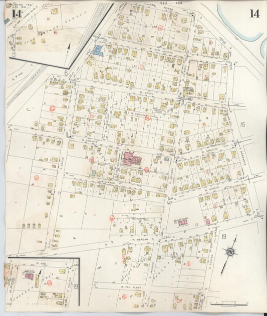 Sanborn Fire Insurance Map from Palestine, Anderson County, Texas (1949), Sheet #0014 - Historic Sanborn Fire Insurance Map Print, vintage old map wall art, antique decor, genealogy gift, Texas Texas map