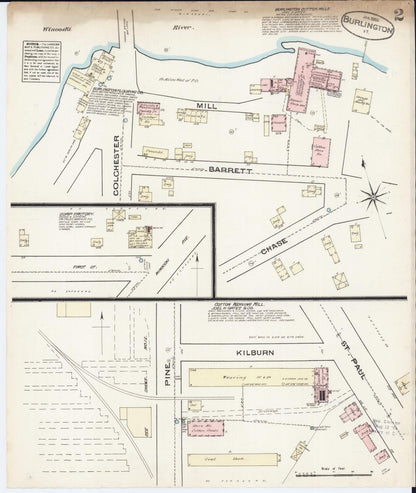 Sanborn Fire Insurance Map from Burlington, Chittenden County, Vermont (1885), Sheet #0002 - Complete Map Set gallery image, historic Sanborn map, vintage wall art, Vermont Vermont
