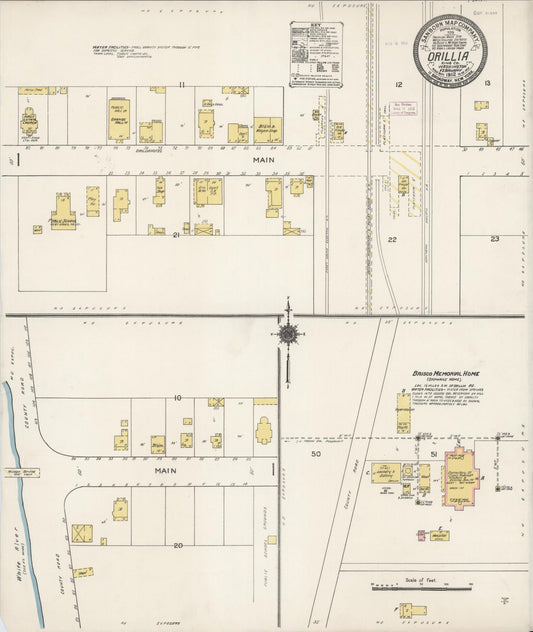 Sanborn Fire Insurance Map from Orillia, King County, Washington (1912), Sheet #0001 - Historic Sanborn Fire Insurance Map Print, vintage old map wall art, antique decor, genealogy gift, Washington Washington map