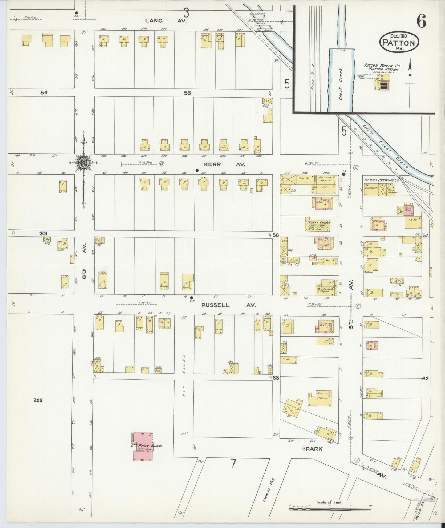 Sanborn Fire Insurance Map from Patton, Cambria County, Pennsylvania (1910), Sheet #0006 - Complete Map Set gallery image, historic Sanborn map, vintage wall art, Pennsylvania Pennsylvania
