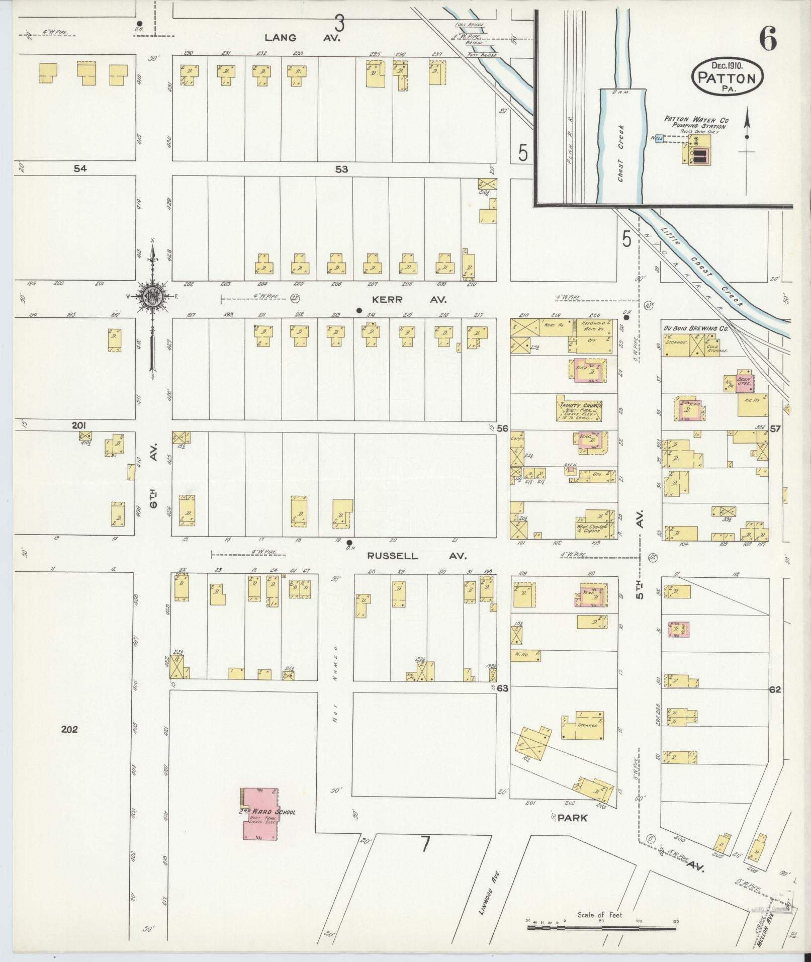 Sanborn Fire Insurance Map from Patton, Cambria County, Pennsylvania (1910), Sheet #0006 - Complete Map Set gallery image, historic Sanborn map, vintage wall art, Pennsylvania Pennsylvania