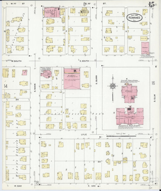 Sanborn Fire Insurance Map from Kewanee, Henry County, Illinois (1910), Sheet #0015 - Historic Sanborn Fire Insurance Map Print, vintage old map wall art, antique decor, genealogy gift, Illinois Illinois map