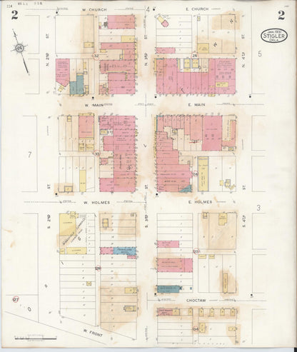 Sanborn Fire Insurance Map from Stigler, Haskell County, Oklahoma (1941), Sheet #0002 - Complete Map Set gallery image, historic Sanborn map, vintage wall art, Oklahoma Oklahoma