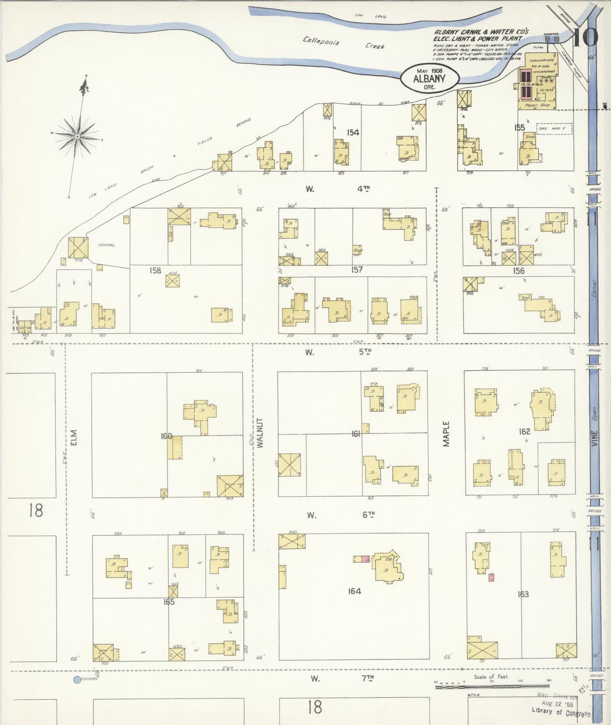 Sanborn Fire Insurance Map from Albany, Linn County, Oregon (1908), Sheet #0010 - Historic Sanborn Fire Insurance Map Print, vintage old map wall art, antique decor, genealogy gift, Oregon Oregon map