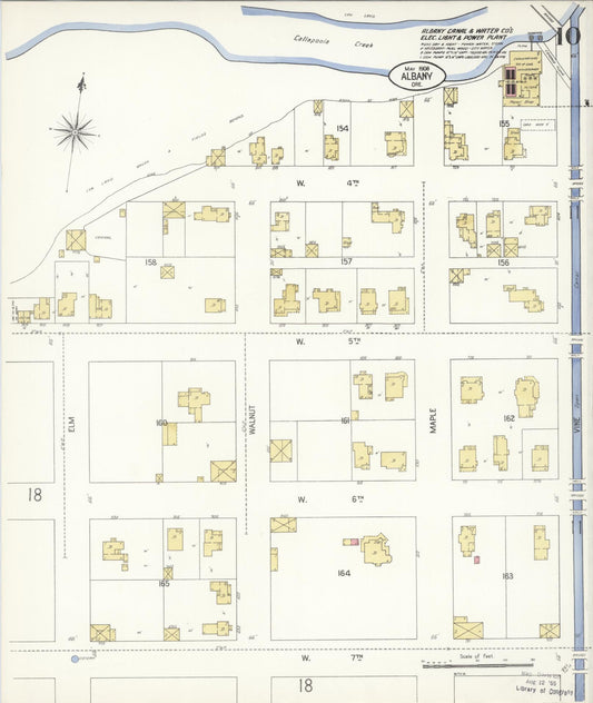 Sanborn Fire Insurance Map from Albany, Linn County, Oregon (1908), Sheet #0010 - Historic Sanborn Fire Insurance Map Print, vintage old map wall art, antique decor, genealogy gift, Oregon Oregon map