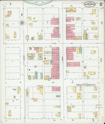Sanborn Fire Insurance Map from New Richmond, St. Croix County, Wisconsin (1900), Sheet #0002 - Historic Sanborn Fire Insurance Map Print, vintage old map wall art, antique decor, genealogy gift, Wisconsin Wisconsin map