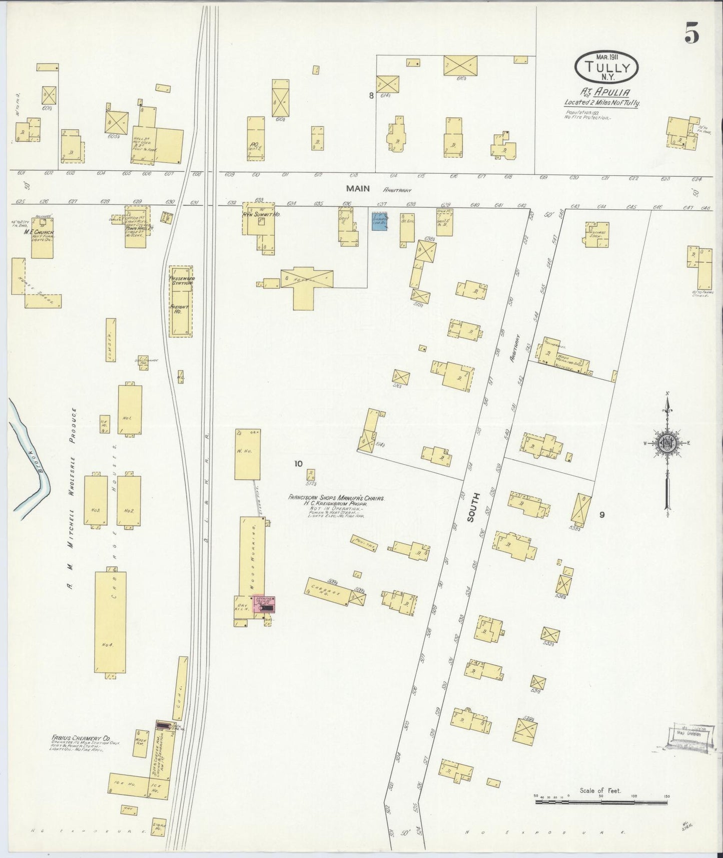 Sanborn Fire Insurance Map from Tully, Onondaga County, New York (1911), Sheet #0005 - Complete Map Set gallery image, historic Sanborn map, vintage wall art, New York New York