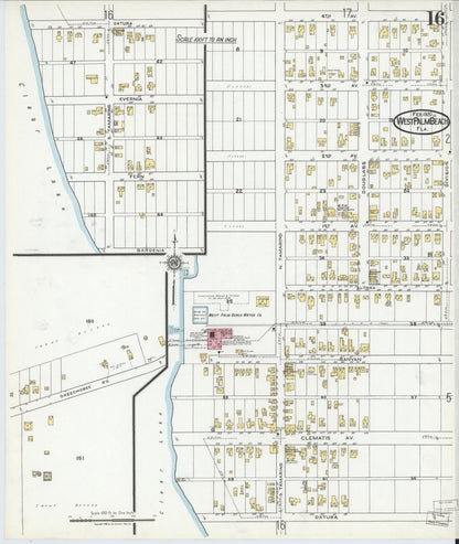 Sanborn Fire Insurance Map from West Palm Beach, Dade County, Florida (1920), Sheet #0016 - Complete Map Set gallery image, historic Sanborn map, vintage wall art, Florida Florida