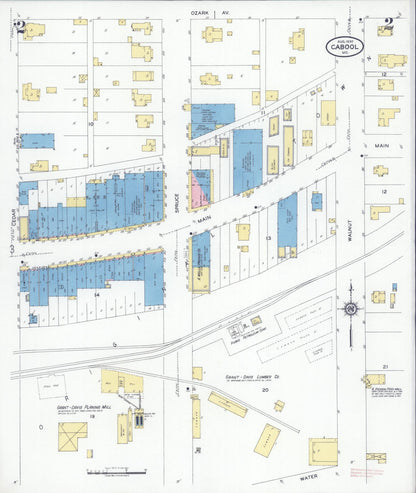 Sanborn Fire Insurance Map from Cabool, Texas County, Missouri (1930), Sheet #0002 - Complete Map Set gallery image, historic Sanborn map, vintage wall art, Missouri Missouri