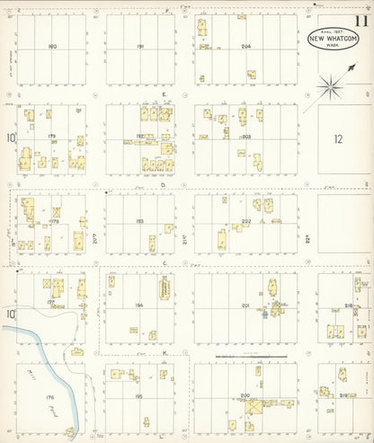 Sanborn Fire Insurance Map from New Whatcom, Whatcom County, Washington (1897), Sheet #0011 - Complete Map Set gallery image, historic Sanborn map, vintage wall art, Washington Washington