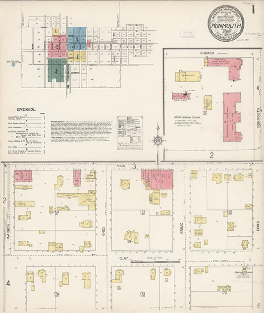 Sanborn Fire Insurance Map from Monmouth, Polk County, Oregon. (1913) – Historic Sanborn Fire Insurance Map Print