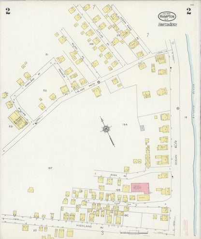 Sanborn Fire Insurance Map from Hampton, Rockingham County, New Hampshire (1930), Sheet #0002 - Complete Map Set gallery image, historic Sanborn map, vintage wall art, New Hampshire New Hampshire