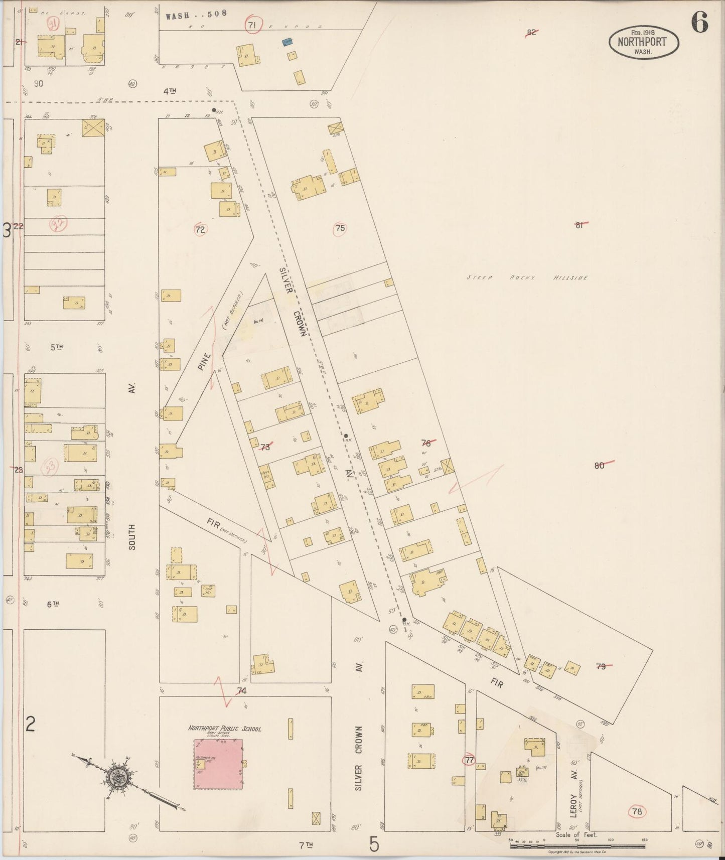 Sanborn Fire Insurance Map from Northport, Stevens County, Washington (1929), Sheet #0006 - Complete Map Set gallery image, historic Sanborn map, vintage wall art, Washington Washington