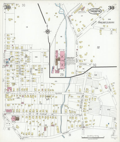 Sanborn Fire Insurance Map from Torrington, Litchfield County, Connecticut (1924), Sheet #0030 - Complete Map Set gallery image, historic Sanborn map, vintage wall art, Connecticut Connecticut