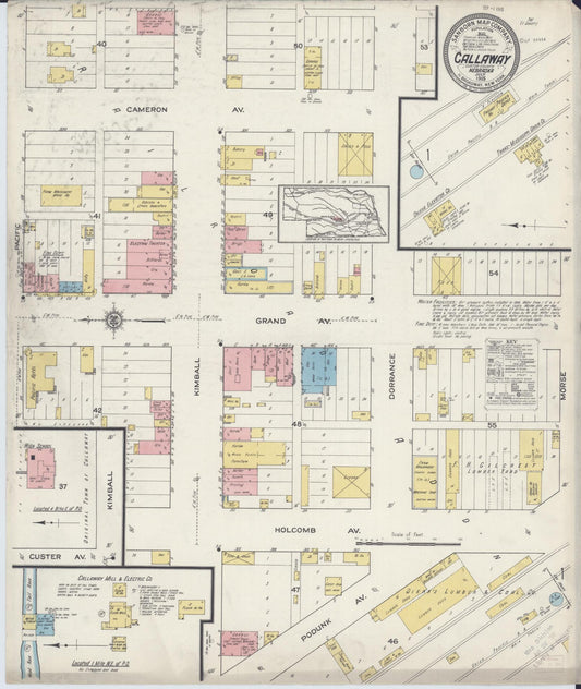 Sanborn Fire Insurance Map from Callaway, Custer County, Nebraska (1915), Sheet #0001 - Historic Sanborn Fire Insurance Map Print, vintage old map wall art, antique decor, genealogy gift, Nebraska Nebraska map