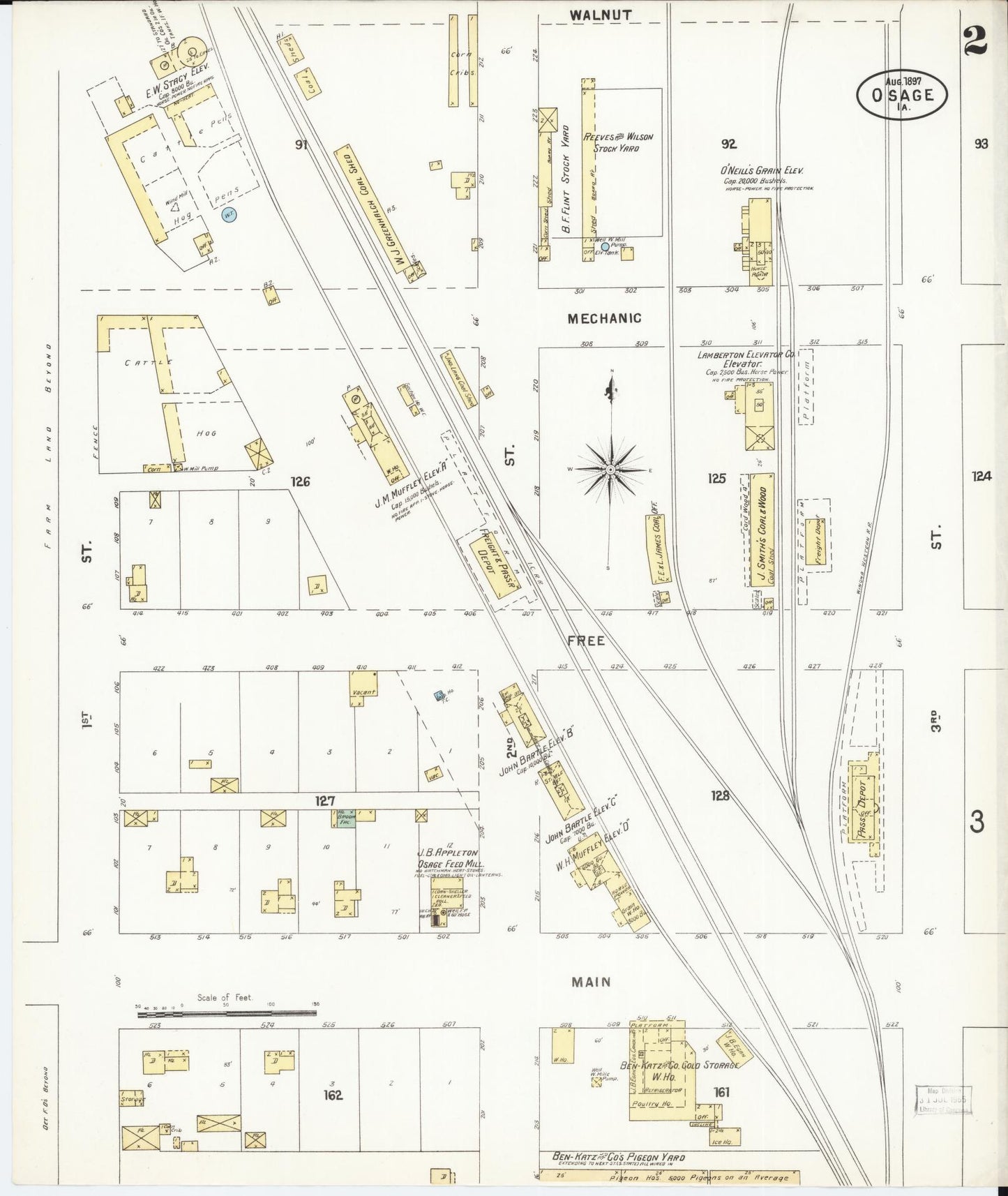 Sanborn Fire Insurance Map from Osage, Mitchell County, Iowa (1897), Sheet #0002 - Historic Sanborn Fire Insurance Map Print