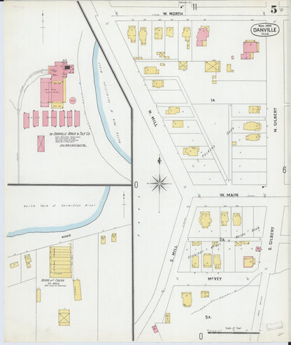 Sanborn Fire Insurance Map from Danville, Vermilion County, Illinois (1900), Sheet #0005 - Complete Map Set gallery image, historic Sanborn map, vintage wall art, Illinois Illinois