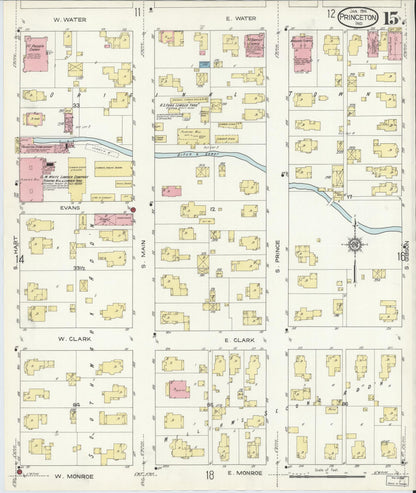 Sanborn Fire Insurance Map from Princeton, Gibson County, Indiana (1914), Sheet #0015 - Complete Map Set gallery image, historic Sanborn map, vintage wall art, Indiana Indiana