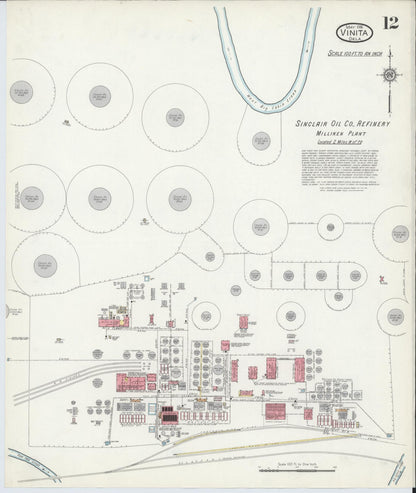 Sanborn Fire Insurance Map from Vinita, Craig County, Oklahoma (1916), Sheet #0012 - Complete Map Set gallery image, historic Sanborn map, vintage wall art, Oklahoma Oklahoma