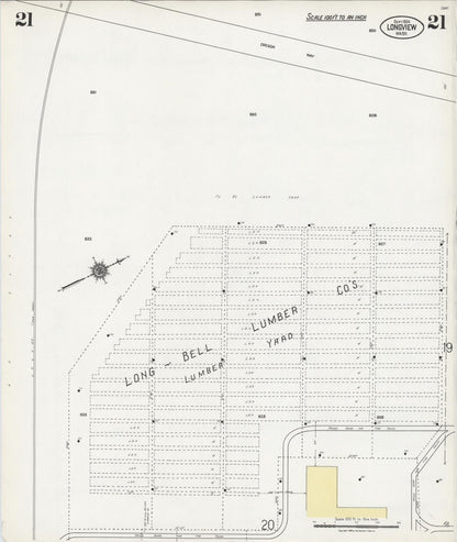 Sanborn Fire Insurance Map from Longview, Cowlitz County, Washington (1924), Sheet #0021 - Complete Map Set gallery image, historic Sanborn map, vintage wall art, Washington Washington