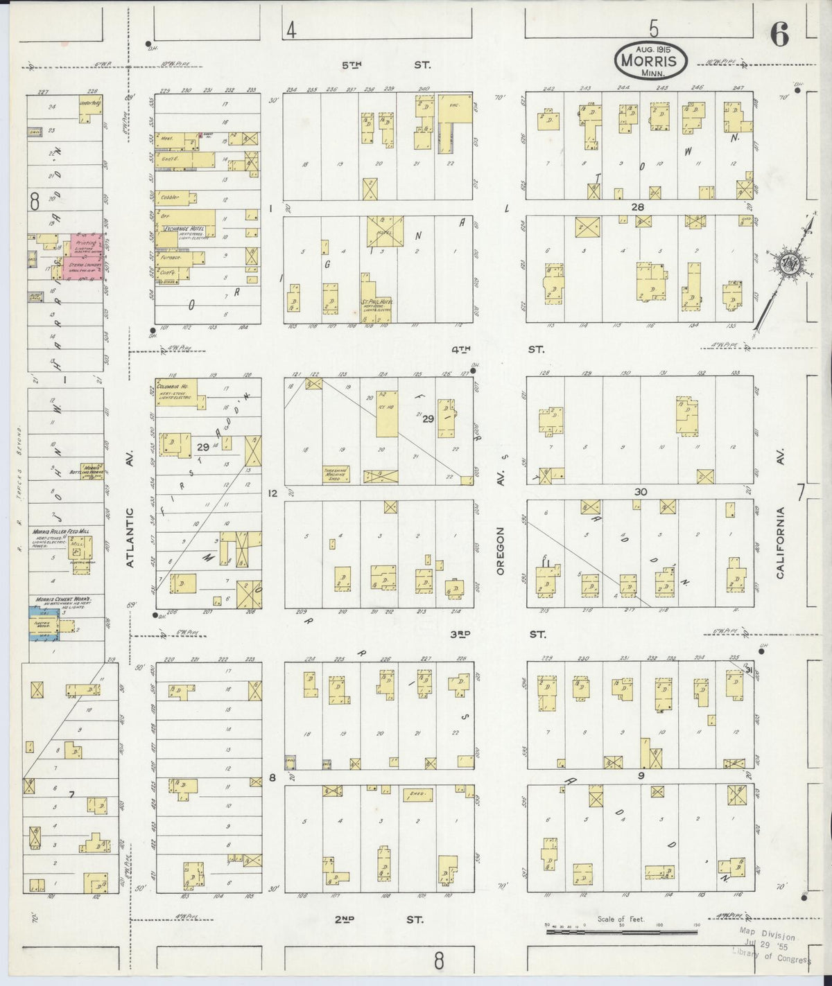 Sanborn Fire Insurance Map from Morris, Stevens County, Minnesota (1915), Sheet #0006 - Complete Map Set gallery image, historic Sanborn map, vintage wall art, Minnesota Minnesota