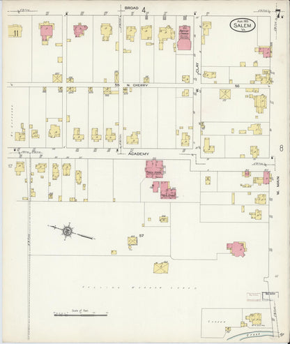 Sanborn Fire Insurance Map from Salem, Independent Cities, Virginia (1913), Sheet #0007 - Complete Map Set gallery image, historic Sanborn map, vintage wall art, Virginia Virginia