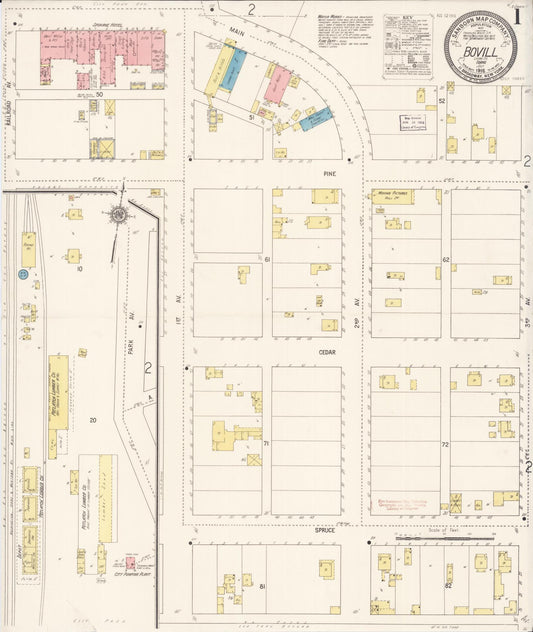 Sanborn Fire Insurance Map from Bovill, Latah County, Idaho (1916), Sheet #0001 - Complete Map Set gallery image, historic Sanborn map, vintage wall art, Idaho Idaho