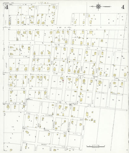 Sanborn Fire Insurance Map from Sanger, Denton County, Texas (1935), Sheet #0004 - Complete Map Set gallery image, historic Sanborn map, vintage wall art, Texas Texas