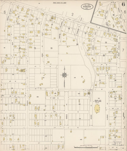 Sanborn Fire Insurance Map from Bandon, Coos County, Oregon (1915), Sheet #0006 - Complete Map Set gallery image, historic Sanborn map, vintage wall art, Oregon Oregon
